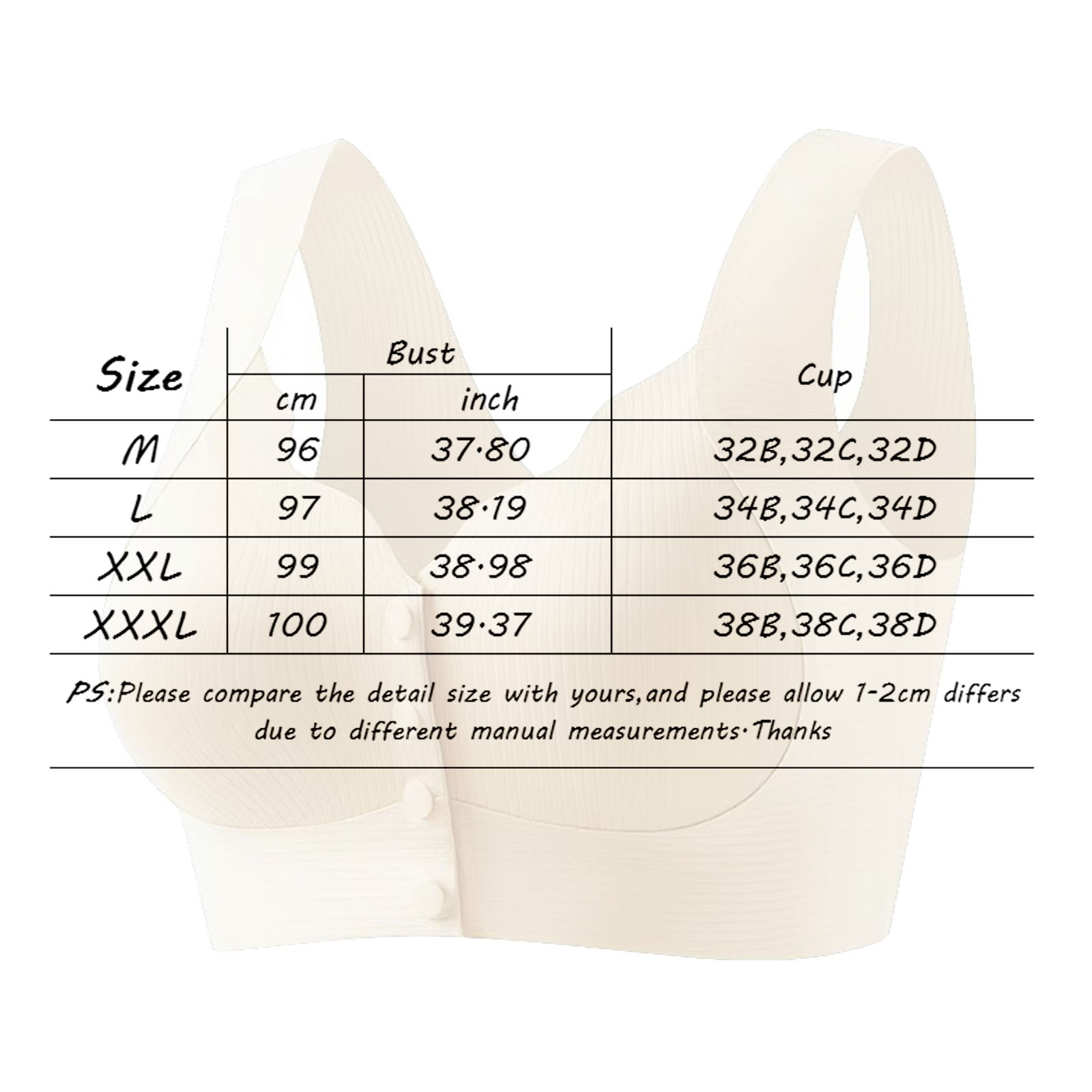 thumbnail image 3 of Sujetador de lactancia sin costuras con botones delante para mujer - Nailon/spandex, soporte antidescuelgue, para todas las estaciones, M-XXL (32B-38D), 3 of 4